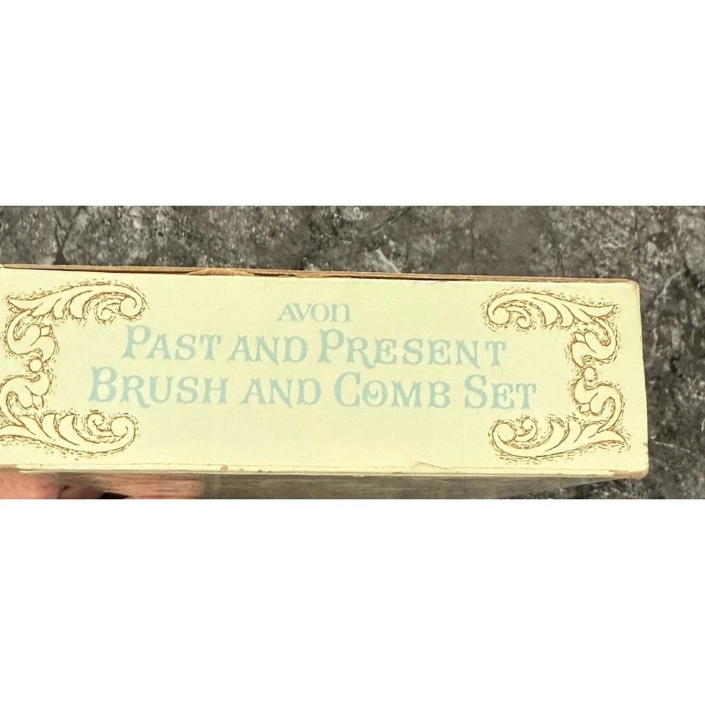 Avon Past and Present Hair BRUSH and COMB SET Celluloid Vintage w/ Original Box